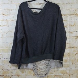 Akira Chicago Oversized Shredded Sweatshirt